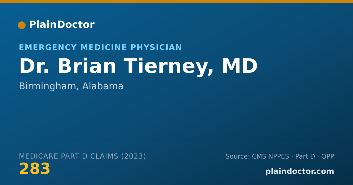 Shareable card for Brian Tierney, MD - Emergency Medicine Physician, Birmingham, AL