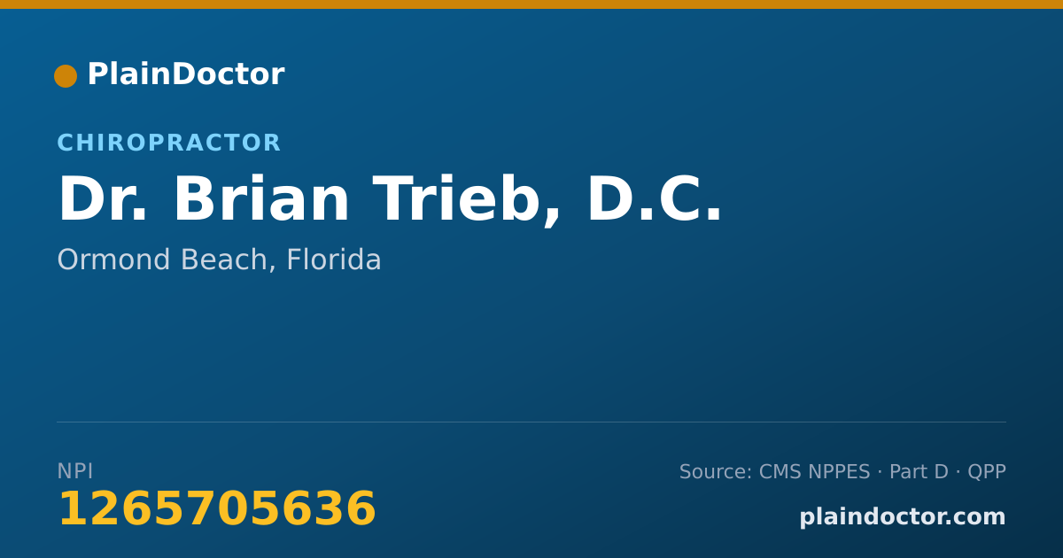 Shareable card for Brian Trieb, D.C. - Chiropractor, Ormond Beach, FL