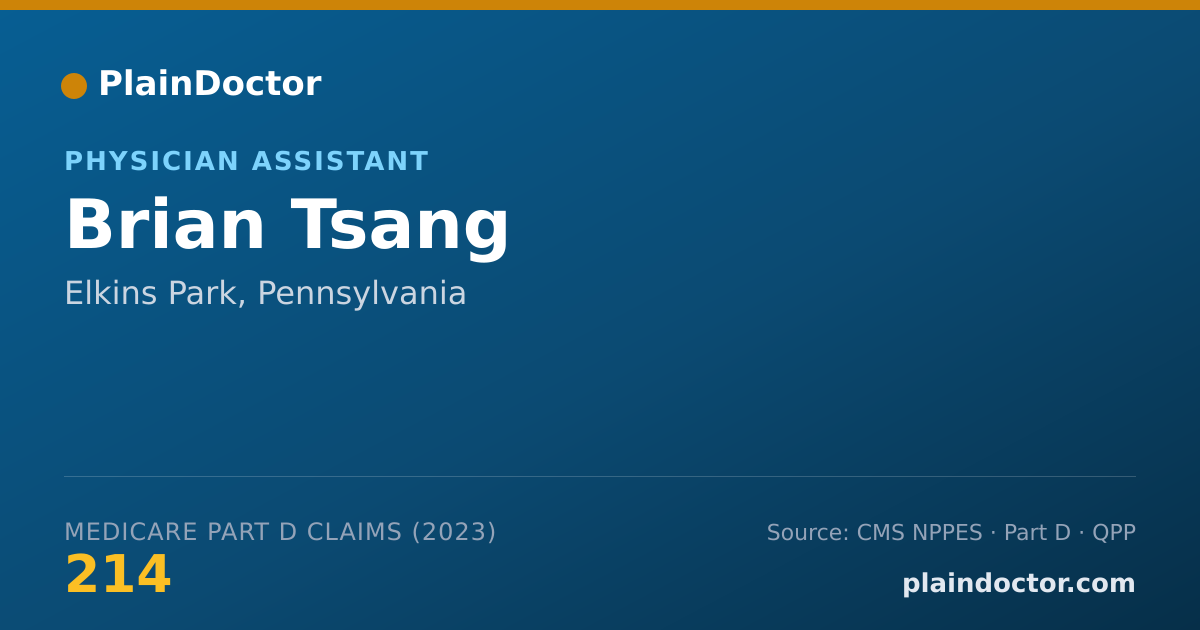 Shareable card for Brian Tsang - Physician Assistant, Elkins Park, PA