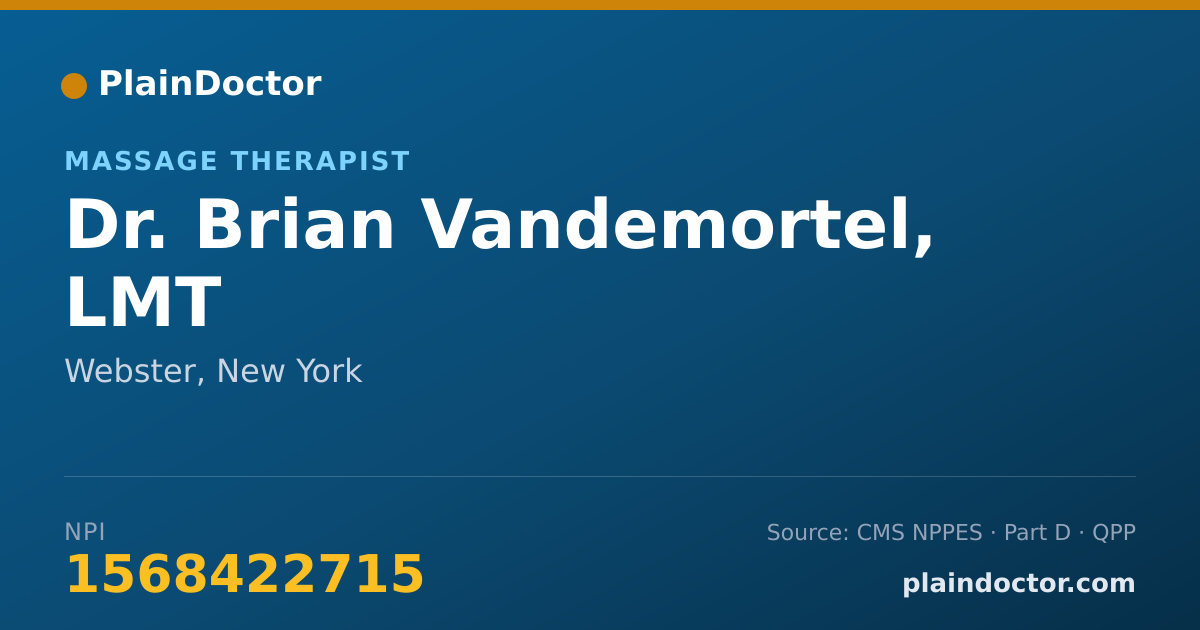 Shareable card for Brian Vandemortel, LMT - Massage Therapist, Webster, NY