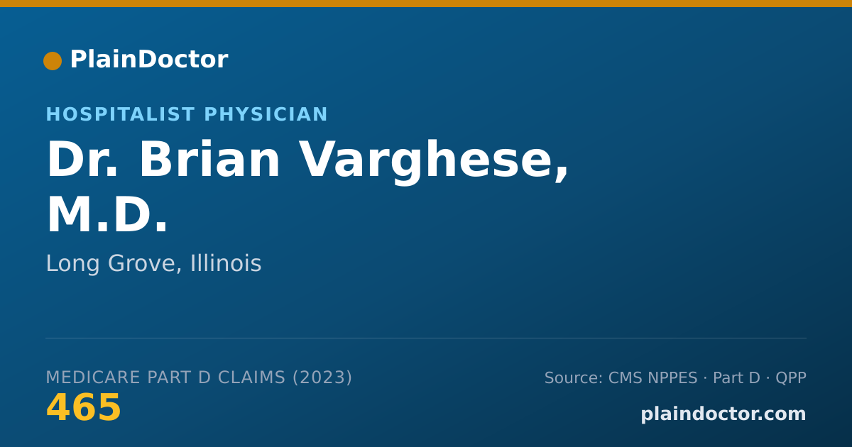 Shareable card for Brian Varghese, M.D. - Hospitalist Physician, Long Grove, IL