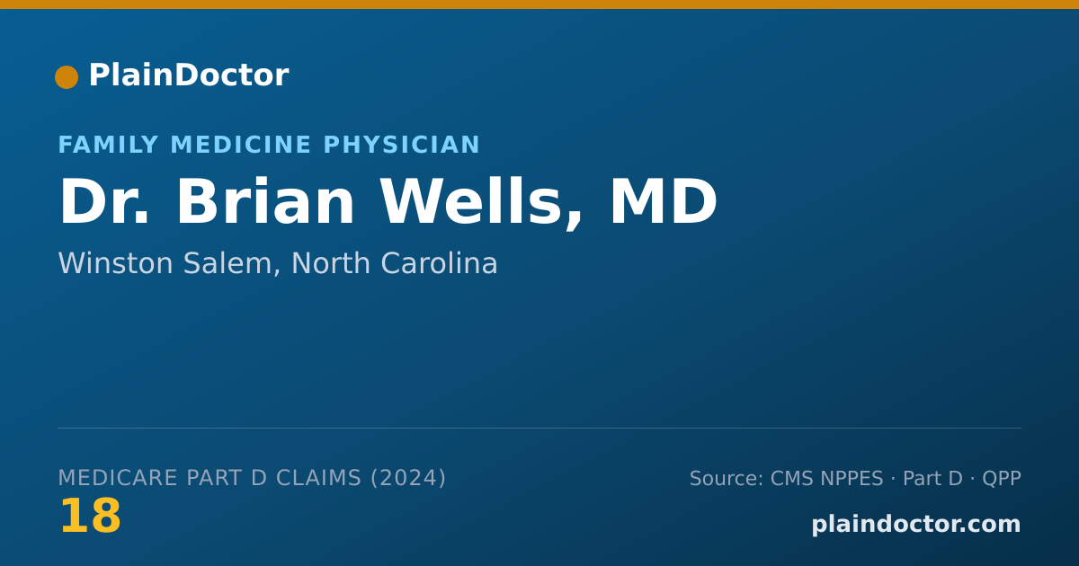 Shareable card for Brian Wells, MD - Family Medicine Physician, Winston Salem, NC