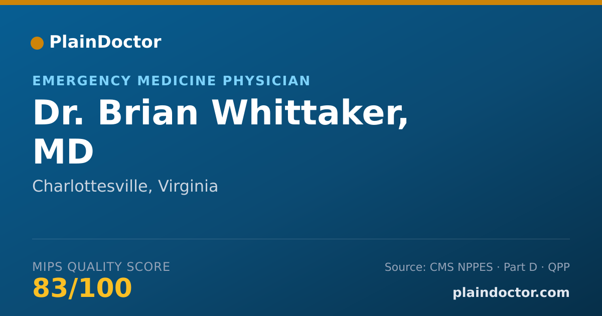 Shareable card for Brian Whittaker, MD - Emergency Medicine Physician, Charlottesville, VA