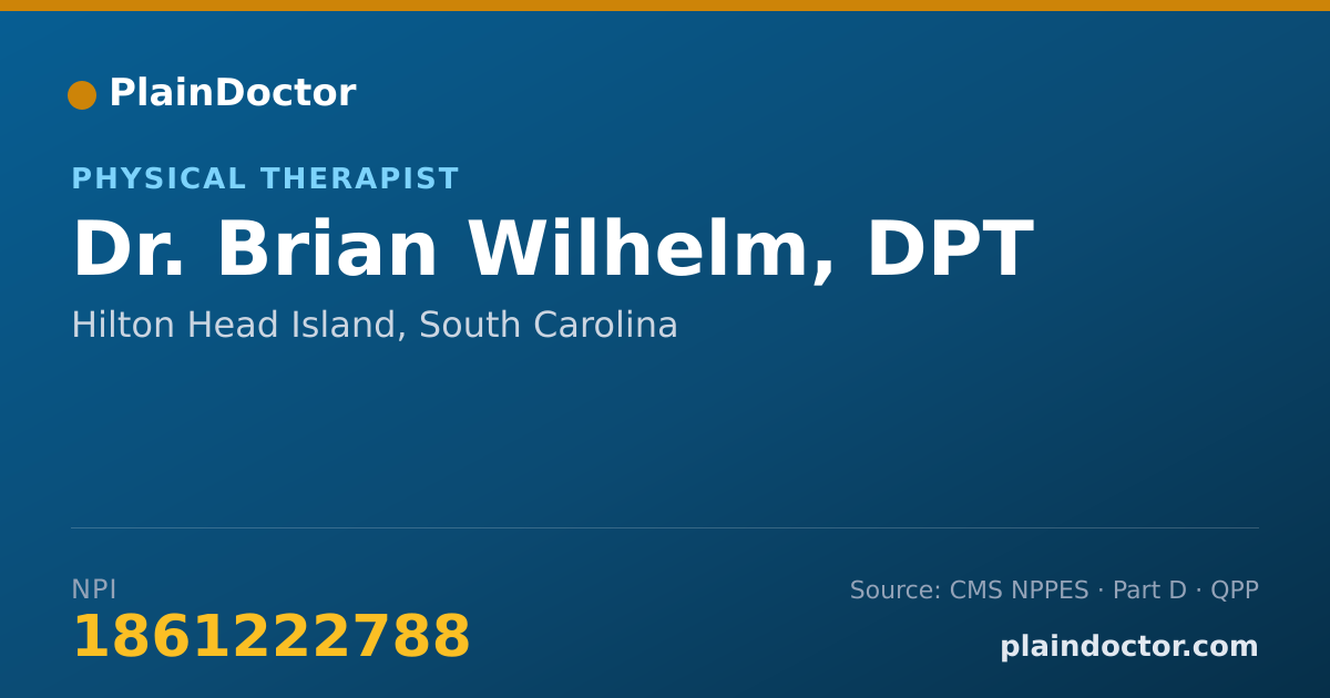 Shareable card for Brian Wilhelm, DPT - Physical Therapist, Hilton Head Island, SC