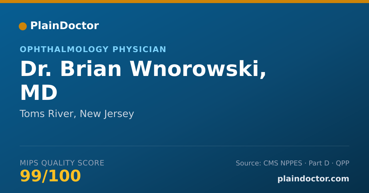 Shareable card for Brian Wnorowski, MD - Ophthalmology Physician, Toms River, NJ