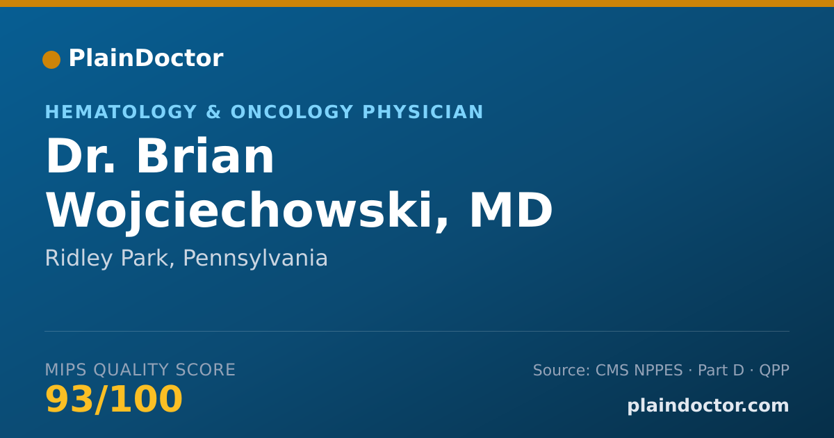 Shareable card for Brian Wojciechowski, MD - Hematology & Oncology Physician, Ridley Park, PA