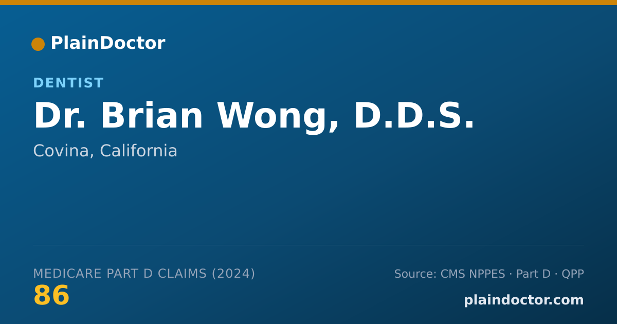 Shareable card for Brian Wong, D.D.S. - Dentist, Covina, CA