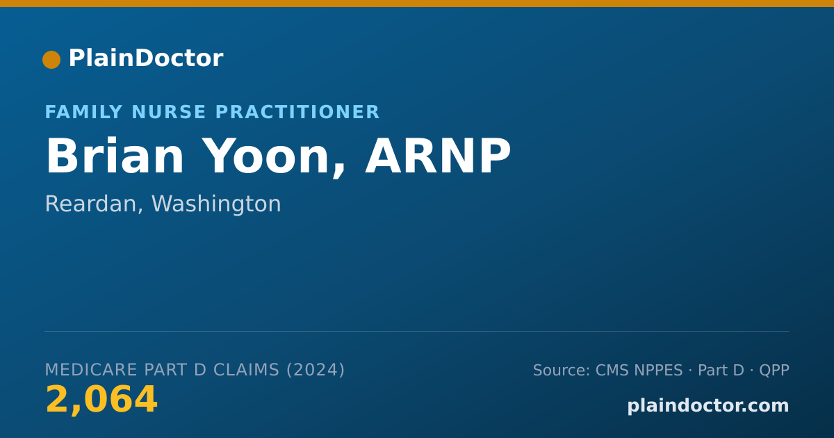 Shareable card for Brian Yoon, ARNP - Family Nurse Practitioner, Reardan, WA