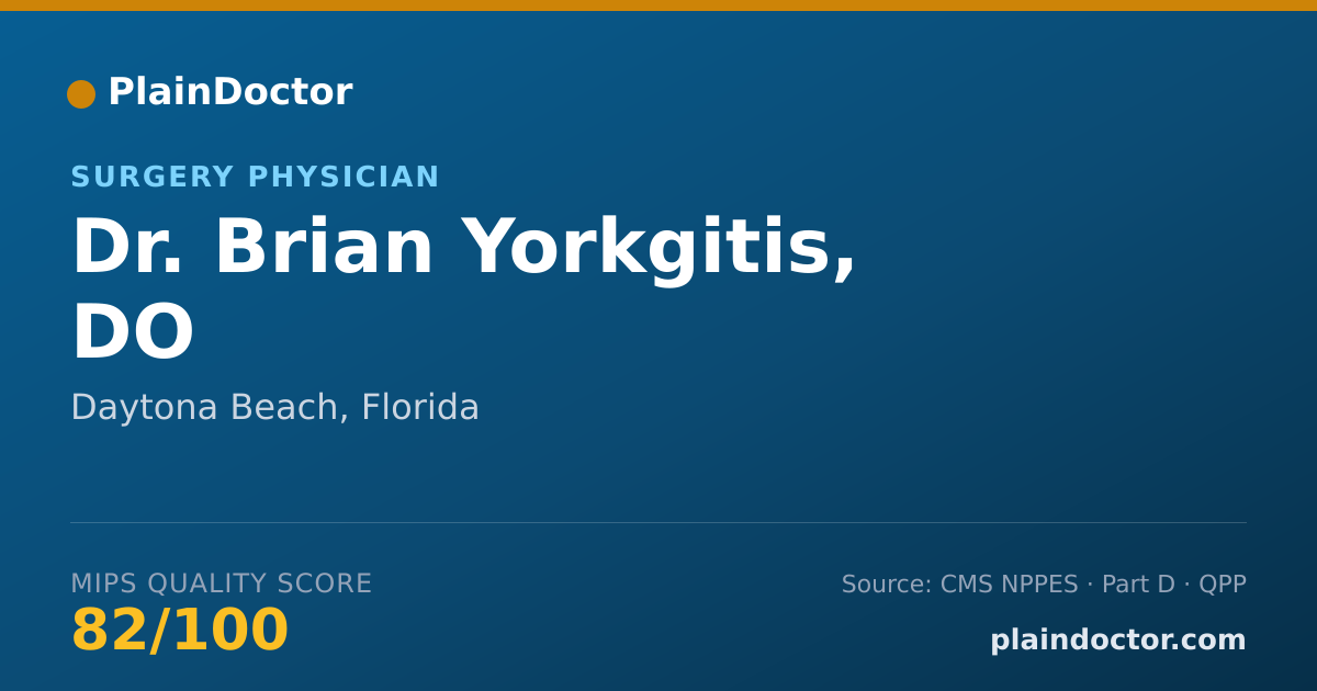 Shareable card for Brian Yorkgitis, DO - Surgery Physician, Daytona Beach, FL