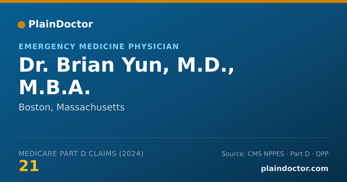 Shareable card for Brian Yun, M.D., M.B.A. - Emergency Medicine Physician, Boston, MA
