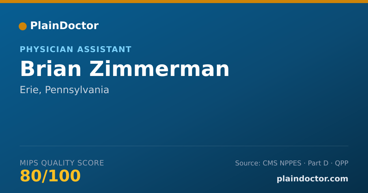 Shareable card for Brian Zimmerman - Physician Assistant, Erie, PA