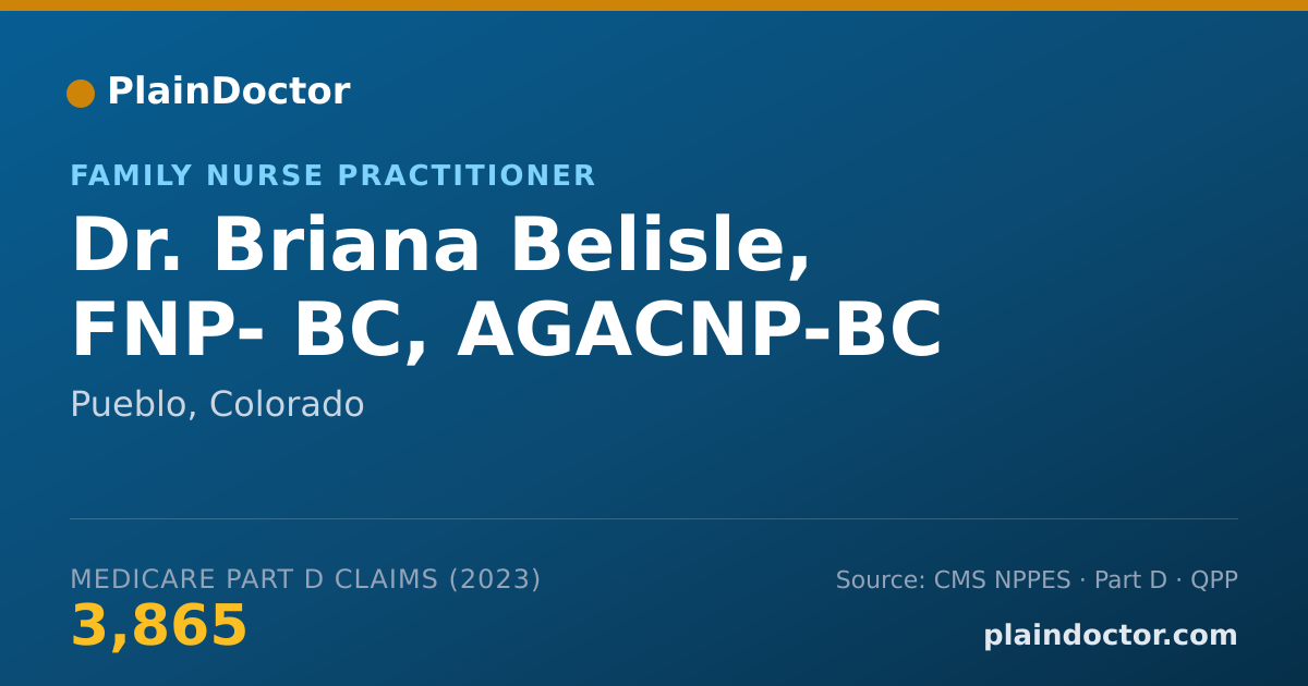 Shareable card for Briana Belisle, FNP- BC, AGACNP-BC - Family Nurse Practitioner, Pueblo, CO