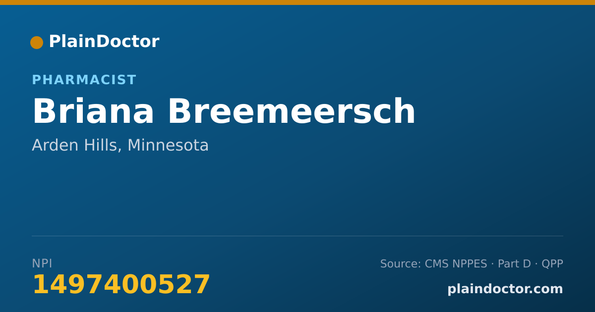 Shareable card for Briana Breemeersch - Pharmacist, Arden Hills, MN