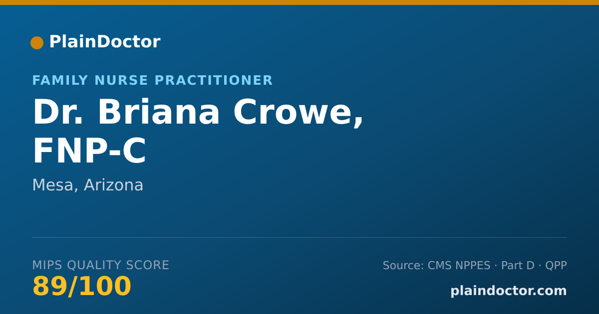 Shareable card for Briana Crowe, FNP-C - Family Nurse Practitioner, Mesa, AZ