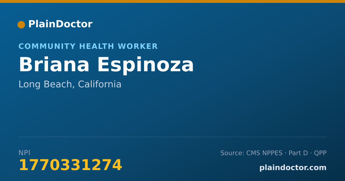 Shareable card for Briana Espinoza - Community Health Worker, Long Beach, CA