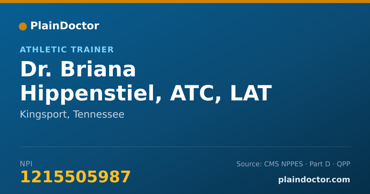Shareable card for Briana Hippenstiel, ATC, LAT - Athletic Trainer, Kingsport, TN