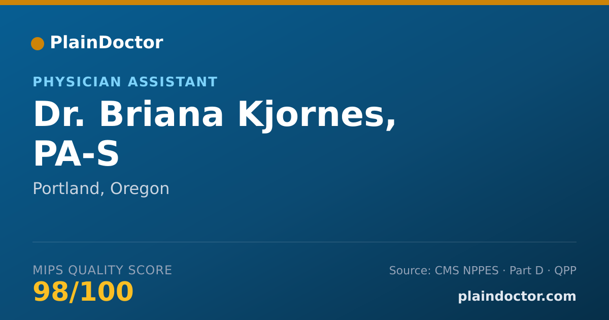 Shareable card for Briana Kjornes, PA-S - Physician Assistant, Portland, OR