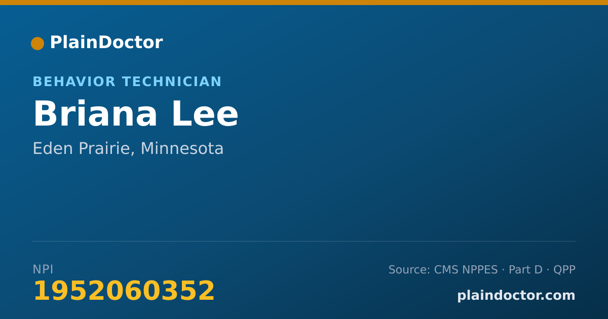 Shareable card for Briana Lee - Behavior Technician, Eden Prairie, MN