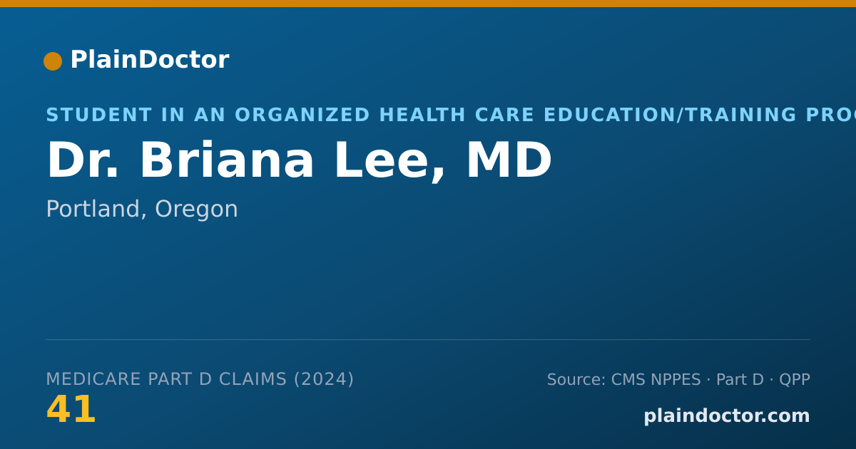 Shareable card for Briana Lee, MD - Student in an Organized Health Care Education/Training Program, Portland, OR