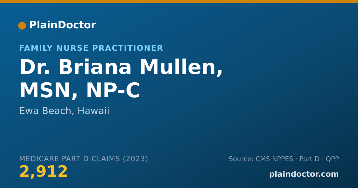 Shareable card for Briana Mullen, MSN, NP-C - Family Nurse Practitioner, Ewa Beach, HI