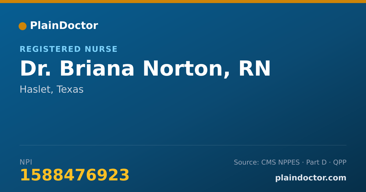 Shareable card for Briana Norton, RN - Registered Nurse, Haslet, TX