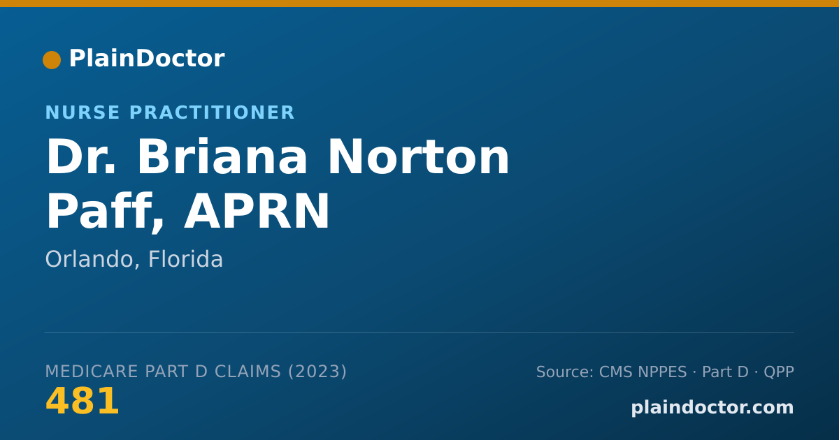 Shareable card for Briana Norton Paff, APRN - Nurse Practitioner, Orlando, FL