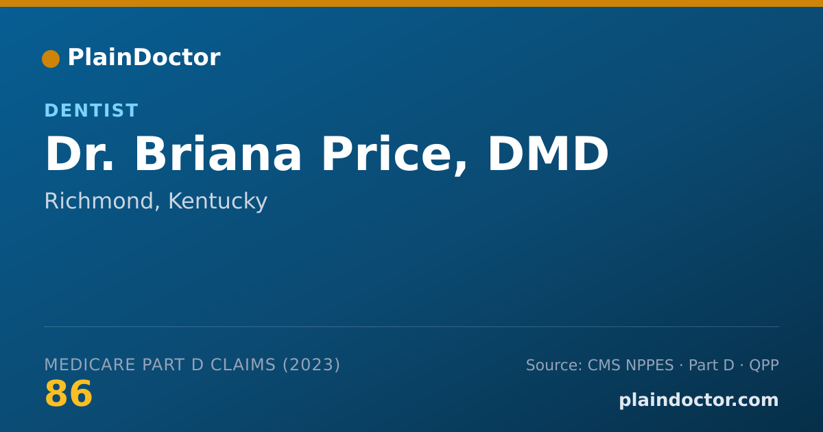 Shareable card for Briana Price, DMD - Dentist, Richmond, KY