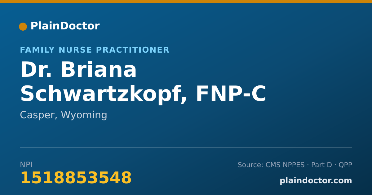 Shareable card for Briana Schwartzkopf, FNP-C - Family Nurse Practitioner, Casper, WY