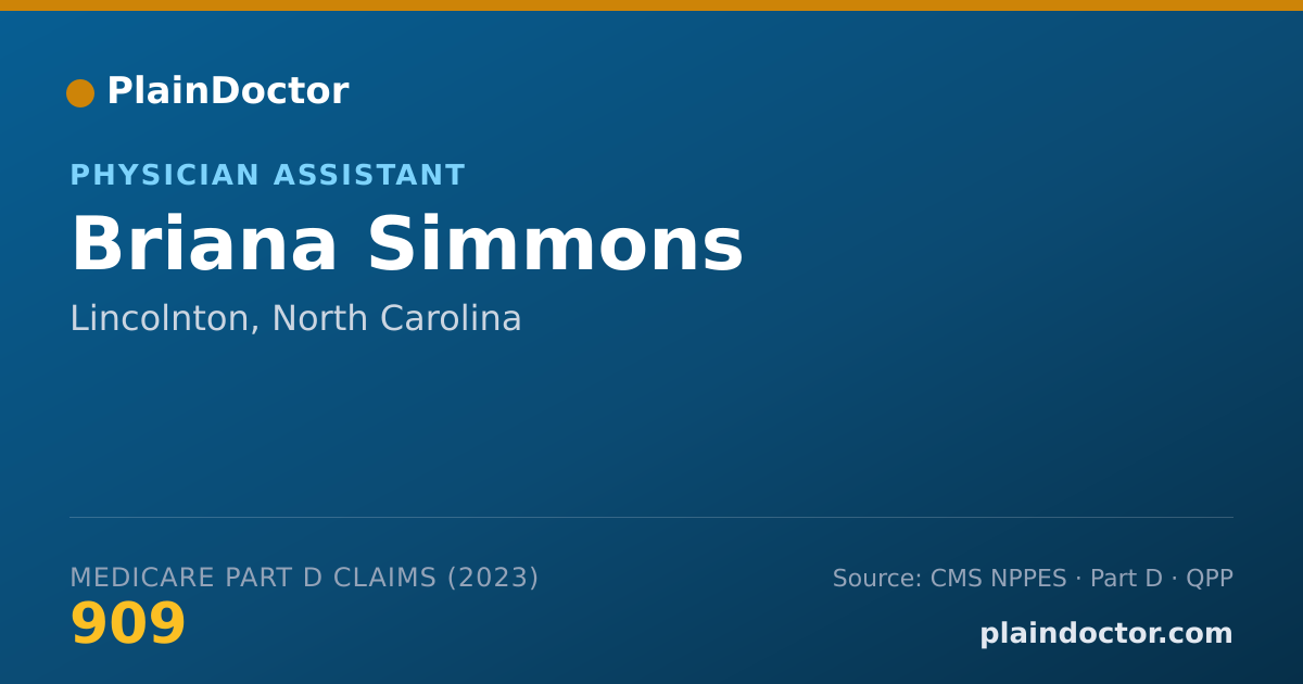 Shareable card for Briana Simmons - Physician Assistant, Lincolnton, NC