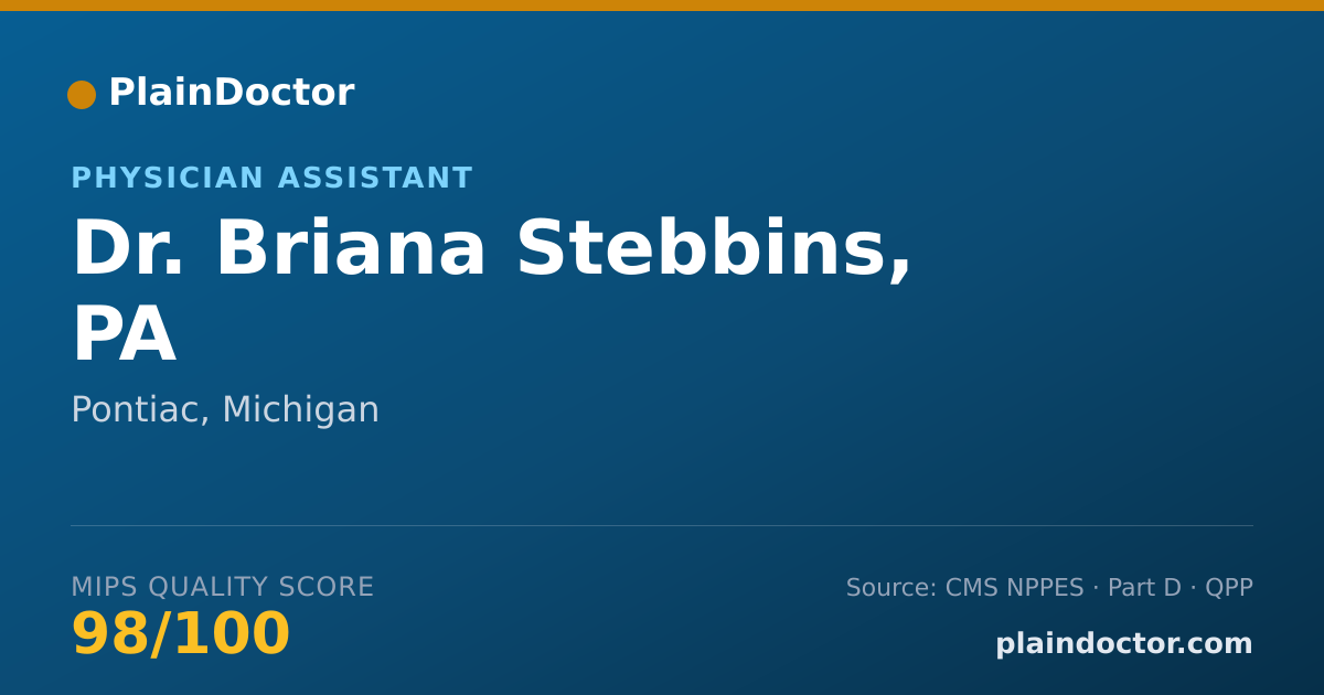 Shareable card for Briana Stebbins, PA - Physician Assistant, Pontiac, MI