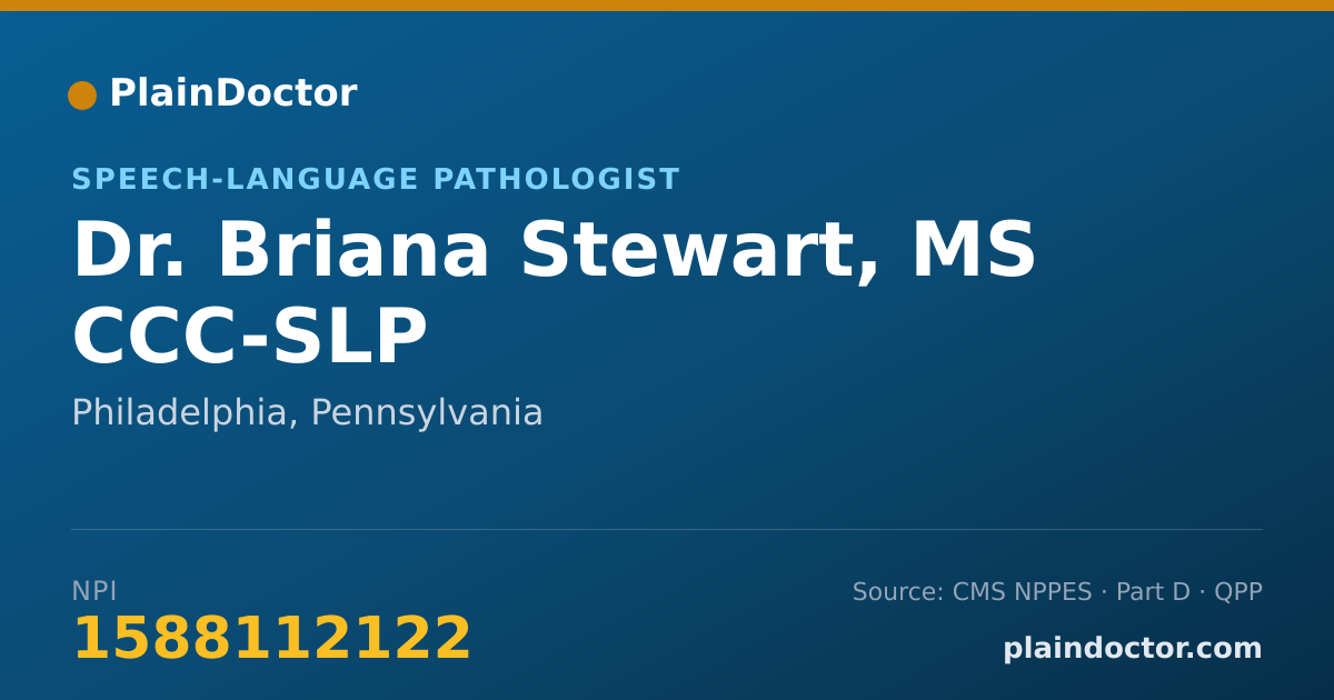 Shareable card for Briana Stewart, MS CCC-SLP - Speech-Language Pathologist, Philadelphia, PA