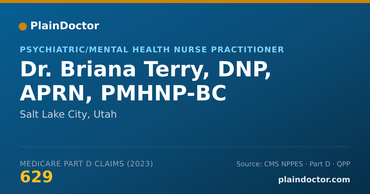 Shareable card for Briana Terry, DNP, APRN, PMHNP-BC - Psychiatric/Mental Health Nurse Practitioner, Salt Lake City, UT