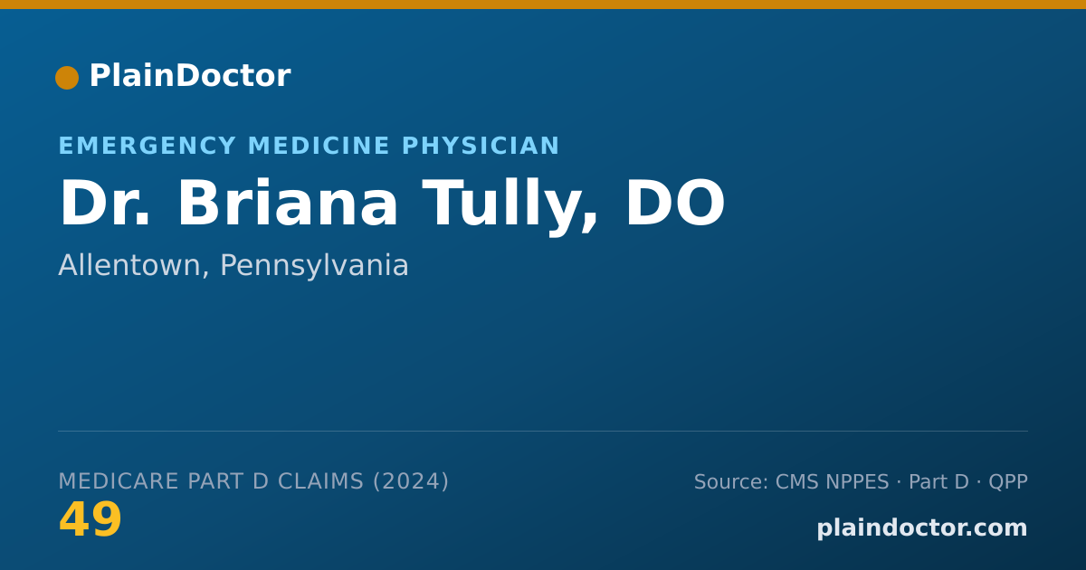 Shareable card for Briana Tully, DO - Emergency Medicine Physician, Allentown, PA