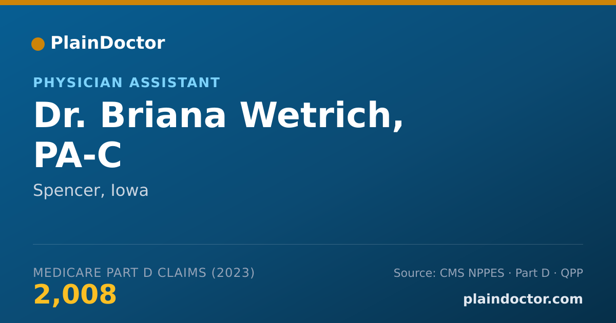 Shareable card for Briana Wetrich, PA-C - Physician Assistant, Spencer, IA