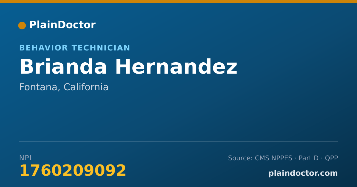 Shareable card for Brianda Hernandez - Behavior Technician, Fontana, CA