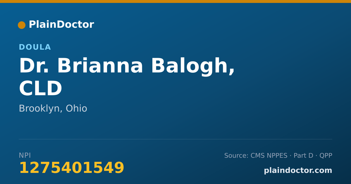 Shareable card for Brianna Balogh, CLD - Doula, Brooklyn, OH