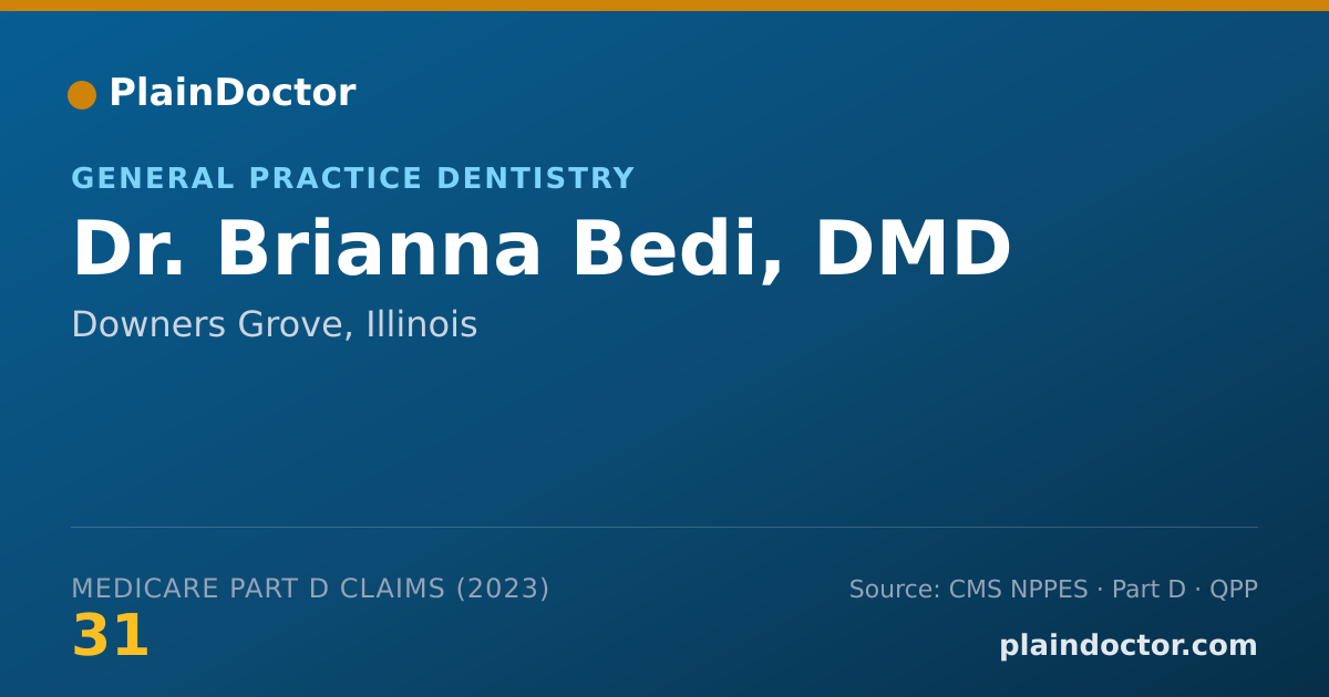 Shareable card for Brianna Bedi, DMD - General Practice Dentistry, Downers Grove, IL