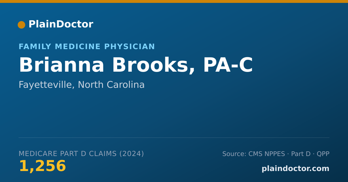 Shareable card for Brianna Brooks, PA-C - Family Medicine Physician, Fayetteville, NC