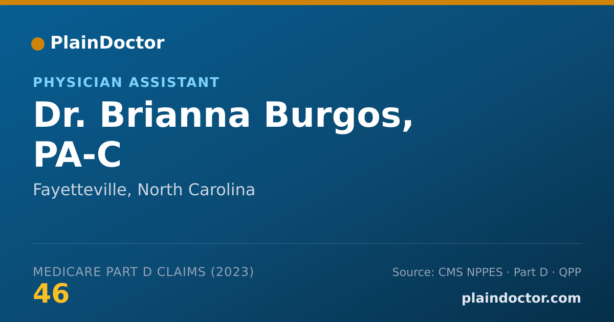 Shareable card for Brianna Burgos, PA-C - Physician Assistant, Fayetteville, NC