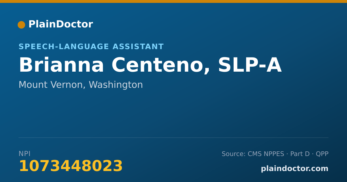 Shareable card for Brianna Centeno, SLP-A - Speech-Language Assistant, Mount Vernon, WA