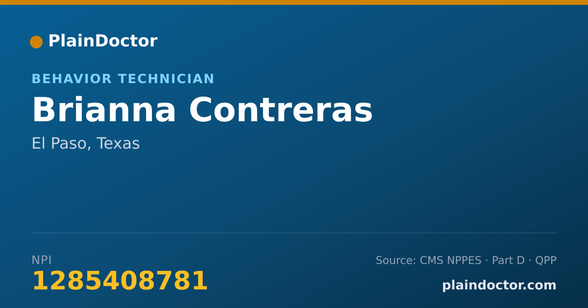 Shareable card for Brianna Contreras - Behavior Technician, El Paso, TX