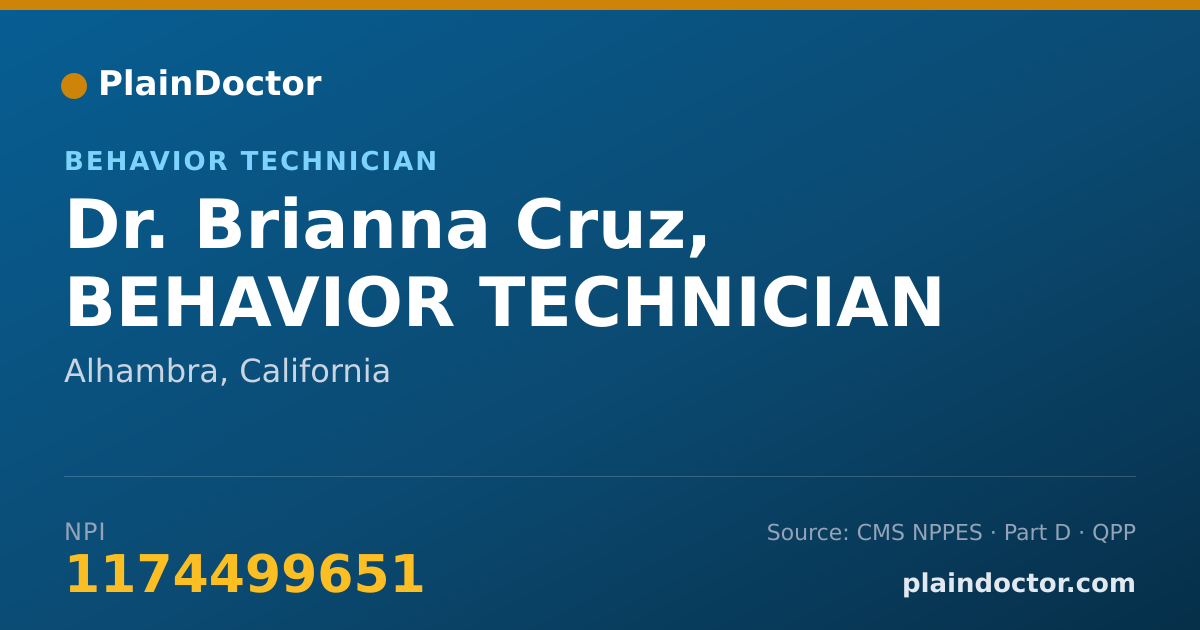 Shareable card for Brianna Cruz, BEHAVIOR TECHNICIAN - Behavior Technician, Alhambra, CA