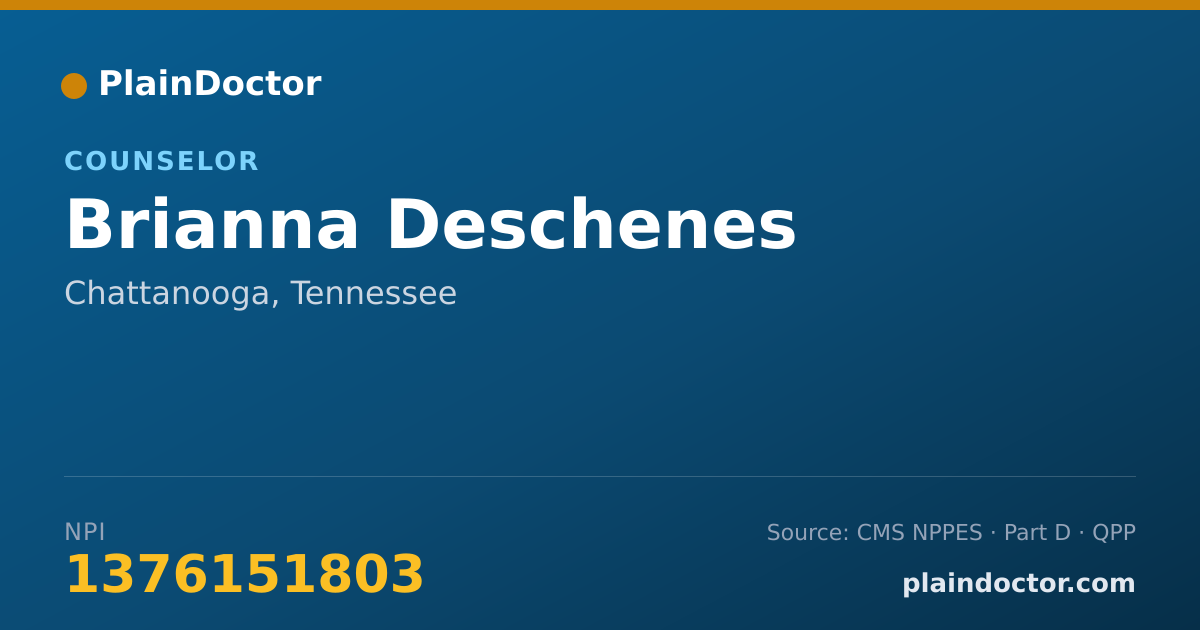 Shareable card for Brianna Deschenes - Counselor, Chattanooga, TN