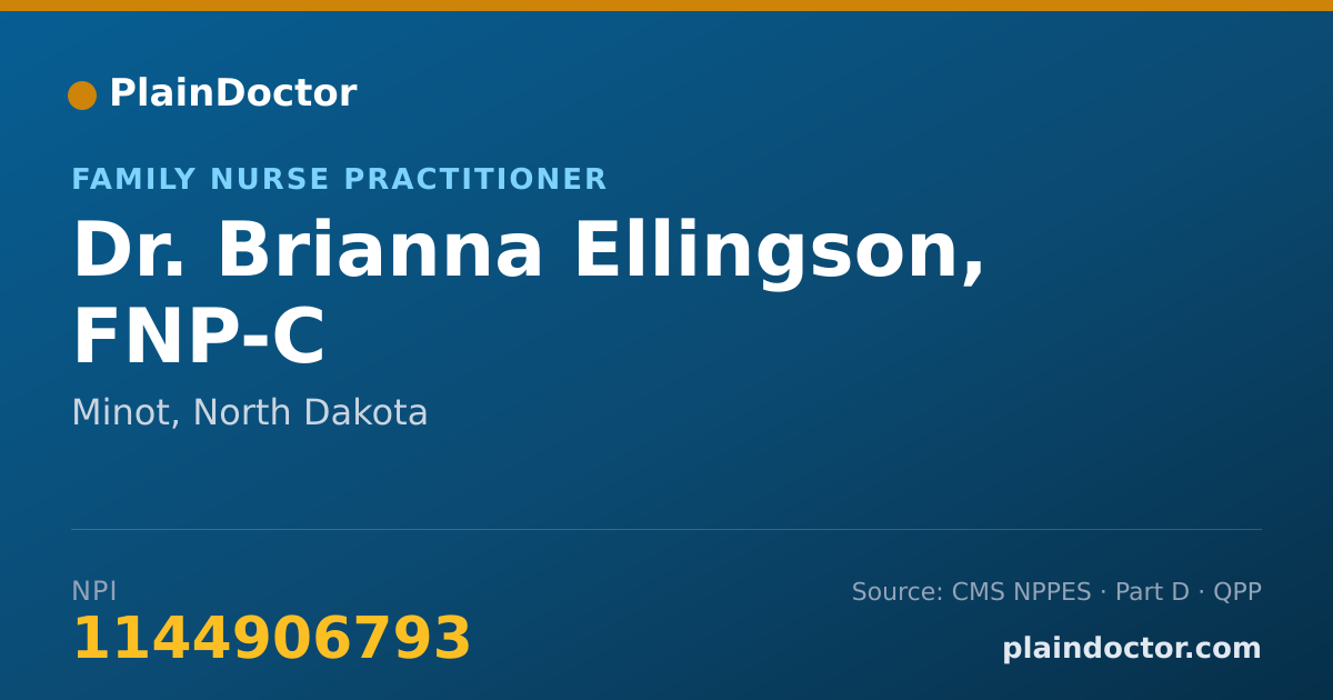 Shareable card for Brianna Ellingson, FNP-C - Family Nurse Practitioner, Minot, ND