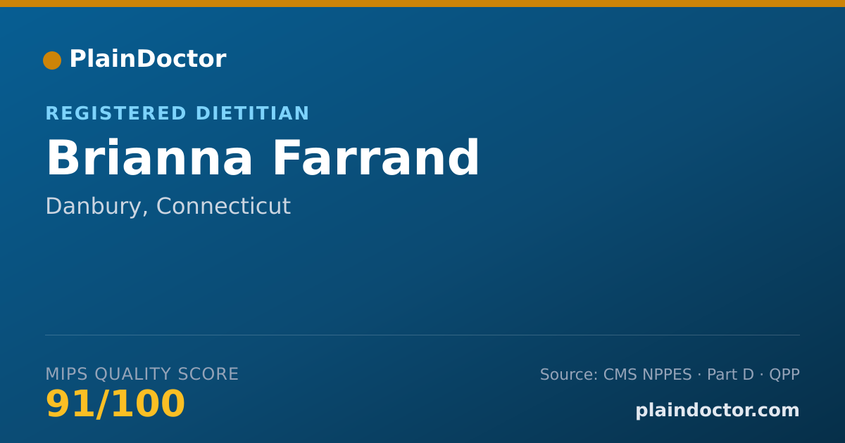 Shareable card for Brianna Farrand - Registered Dietitian, Danbury, CT