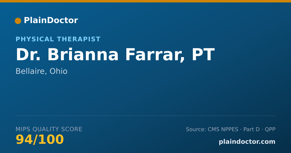 Shareable card for Brianna Farrar, PT - Physical Therapist, Bellaire, OH