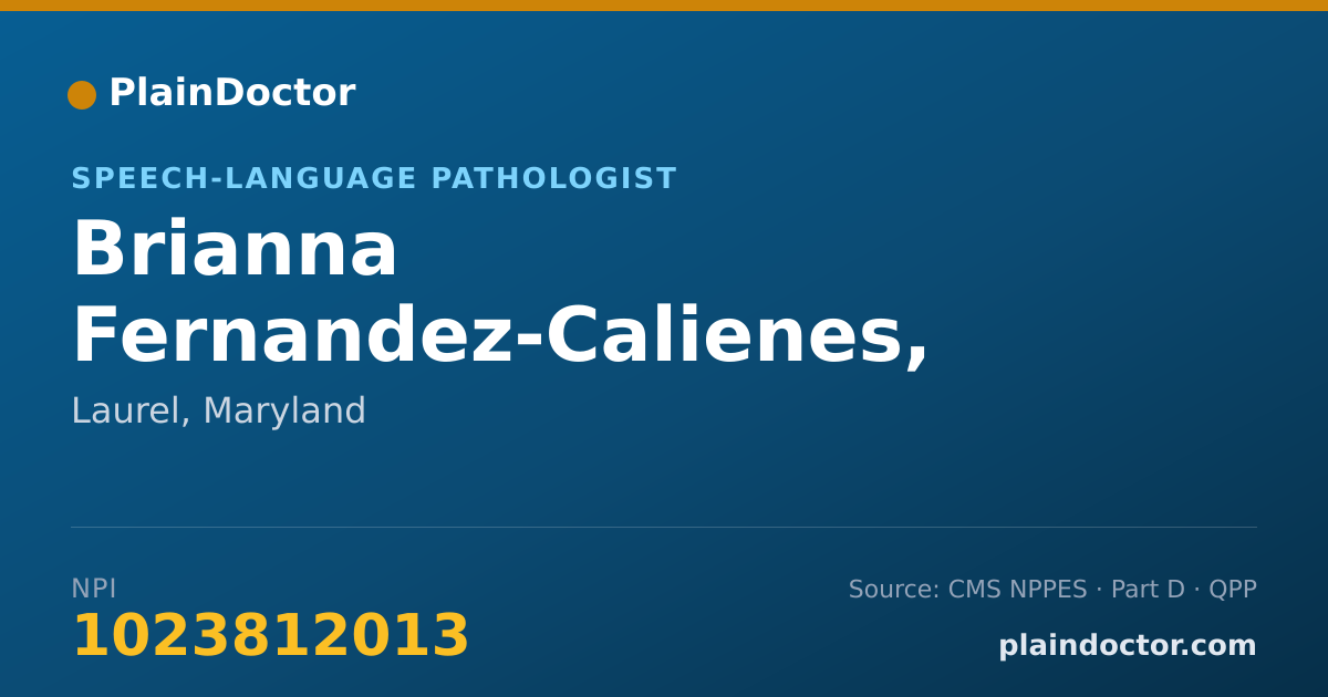 Shareable card for Brianna Fernandez-Calienes, SLP - Speech-Language Pathologist, Laurel, MD