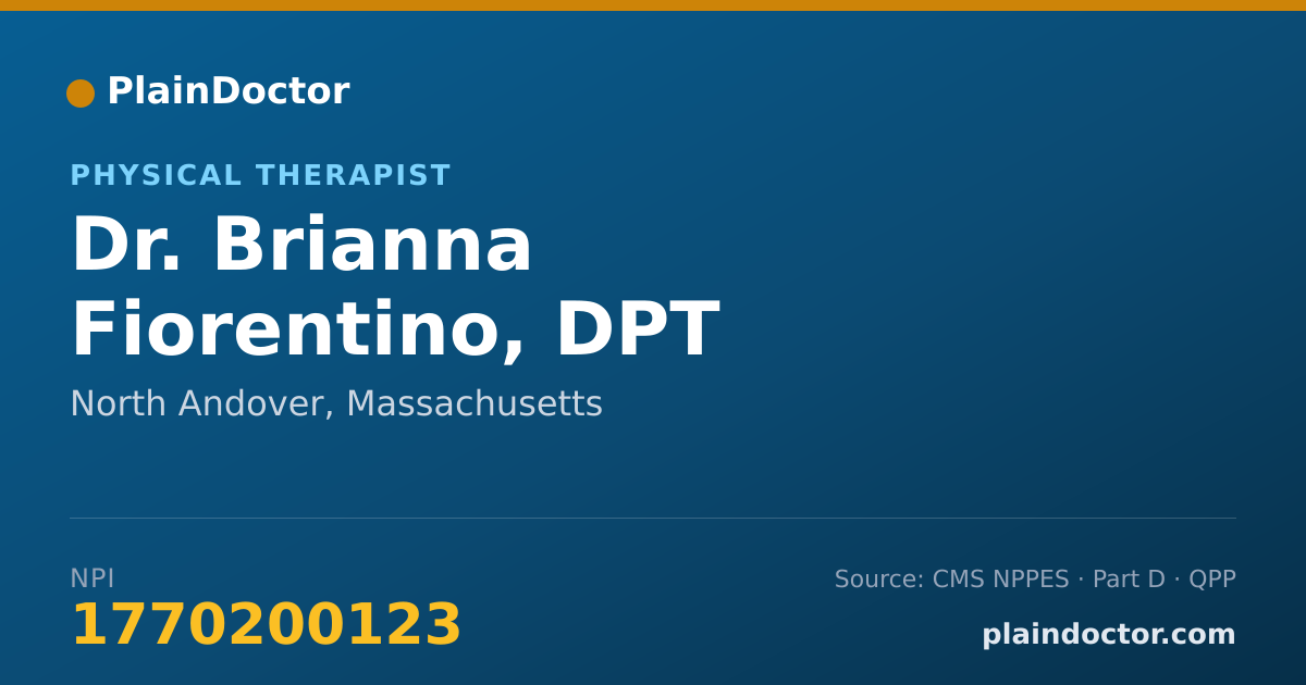 Shareable card for Brianna Fiorentino, DPT - Physical Therapist, North Andover, MA