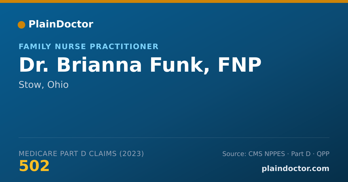 Shareable card for Brianna Funk, FNP - Family Nurse Practitioner, Stow, OH
