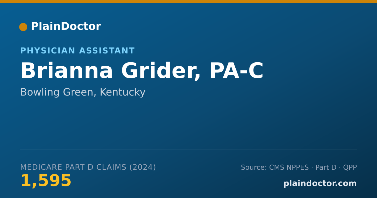 Shareable card for Brianna Grider, PA-C - Physician Assistant, Bowling Green, KY